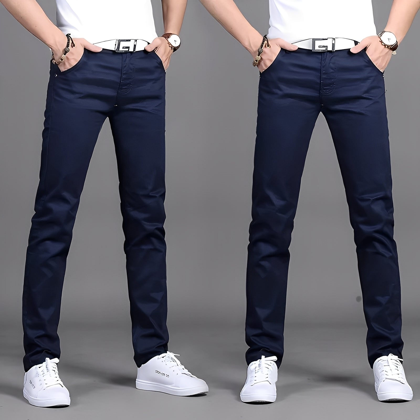 Russell - Pantaloni chino casual stretti per uomo