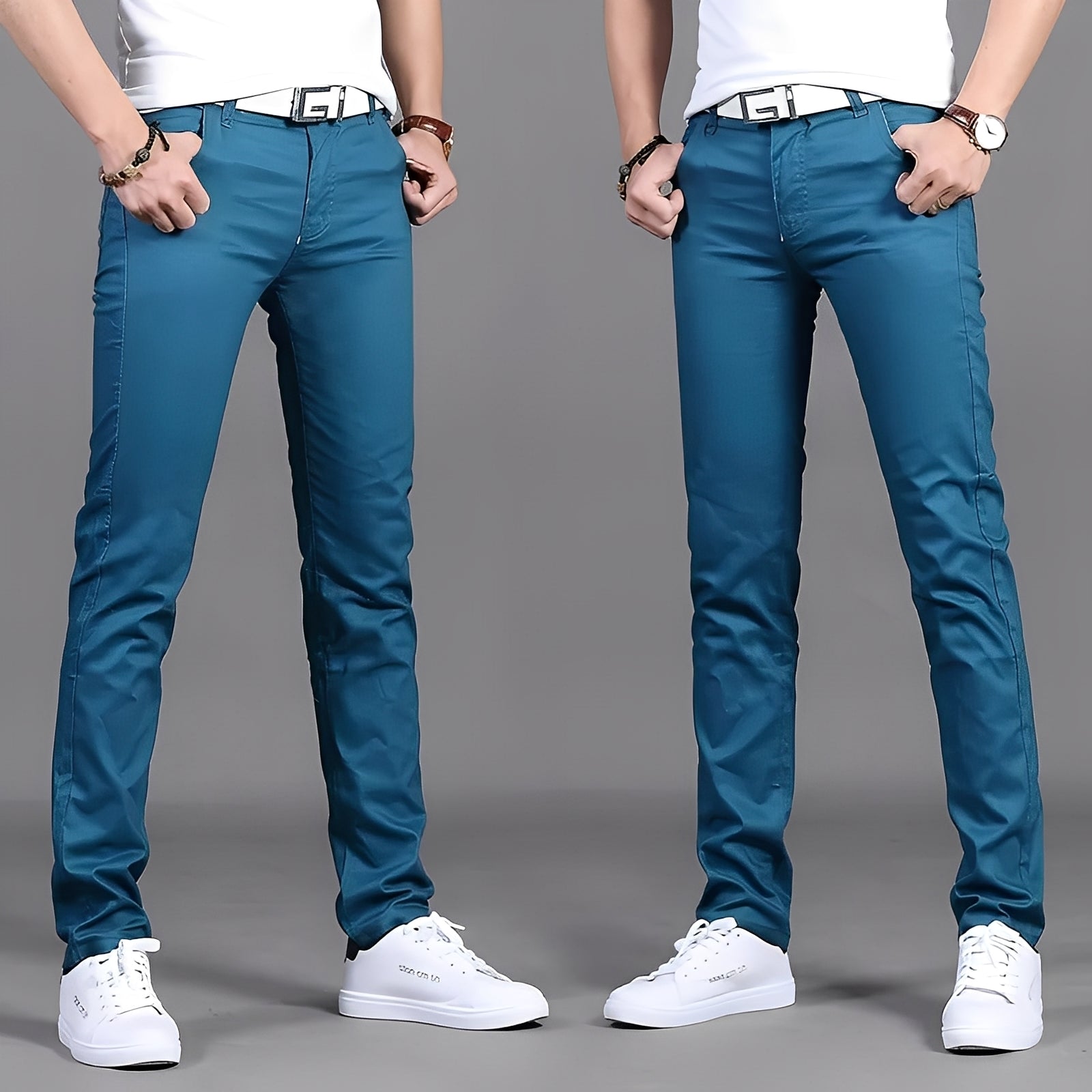 Russell - Pantaloni chino casual stretti per uomo