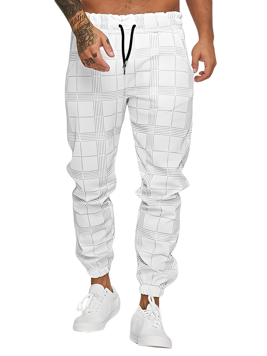 Colbert - Pantaloni casual a quadri con vestibilità comoda per uomini