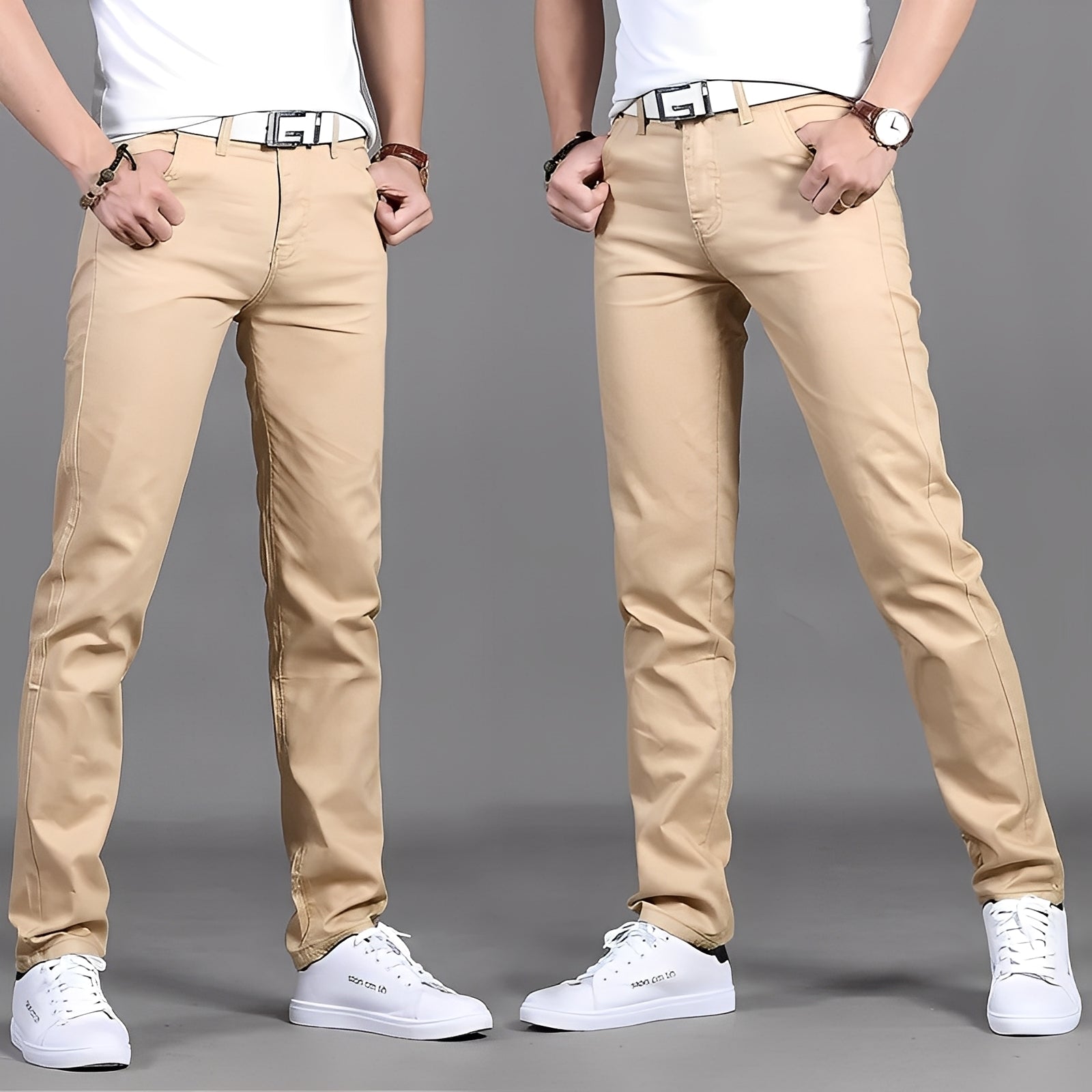 Russell - Pantaloni chino casual stretti per uomo