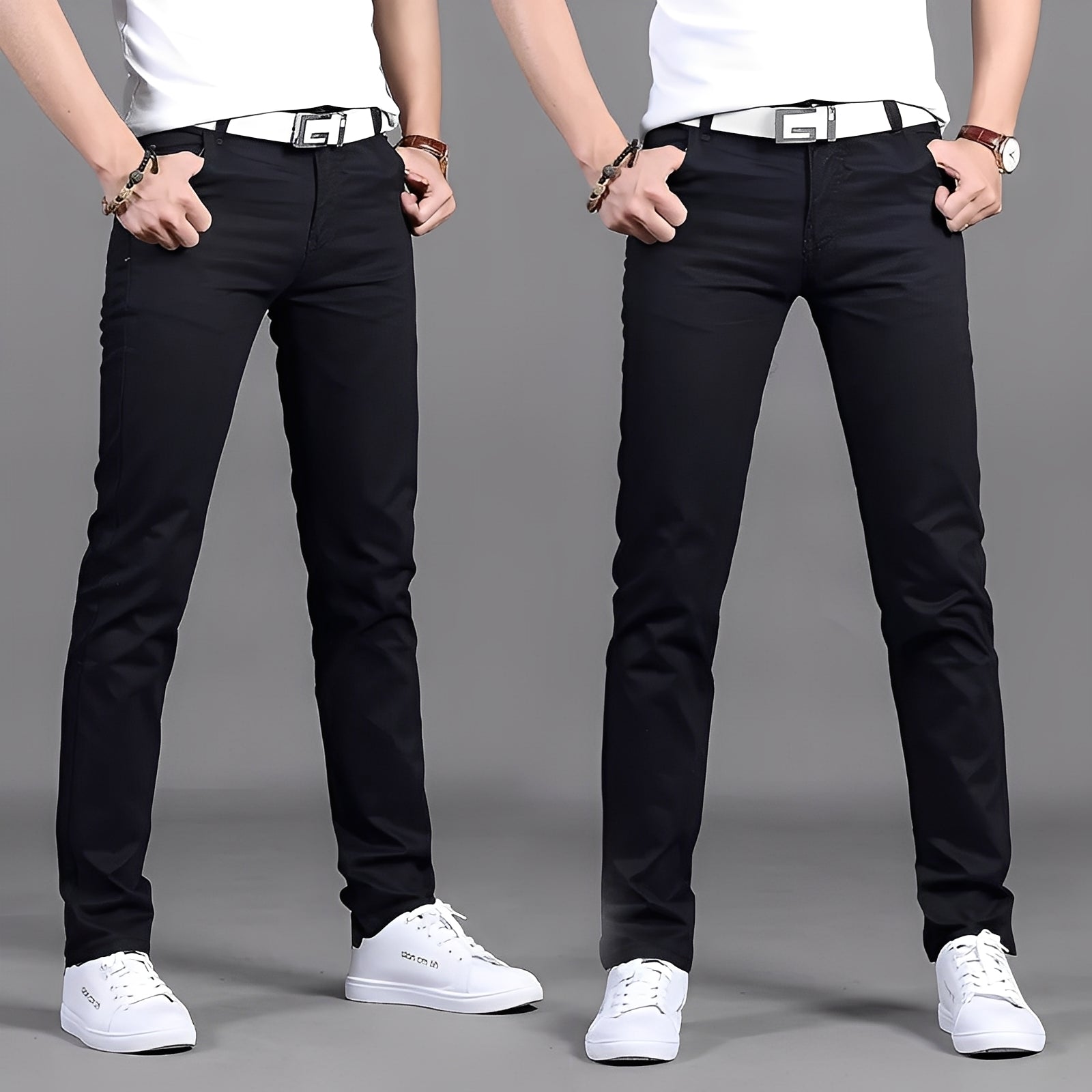 Russell - Pantaloni chino casual stretti per uomo