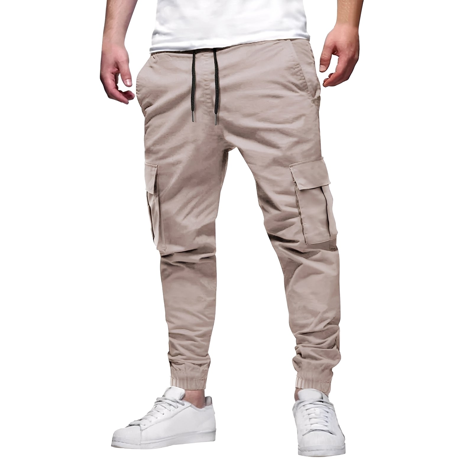 Tevin - Pantaloni cargo elasticizzati casual e stretti per uomo