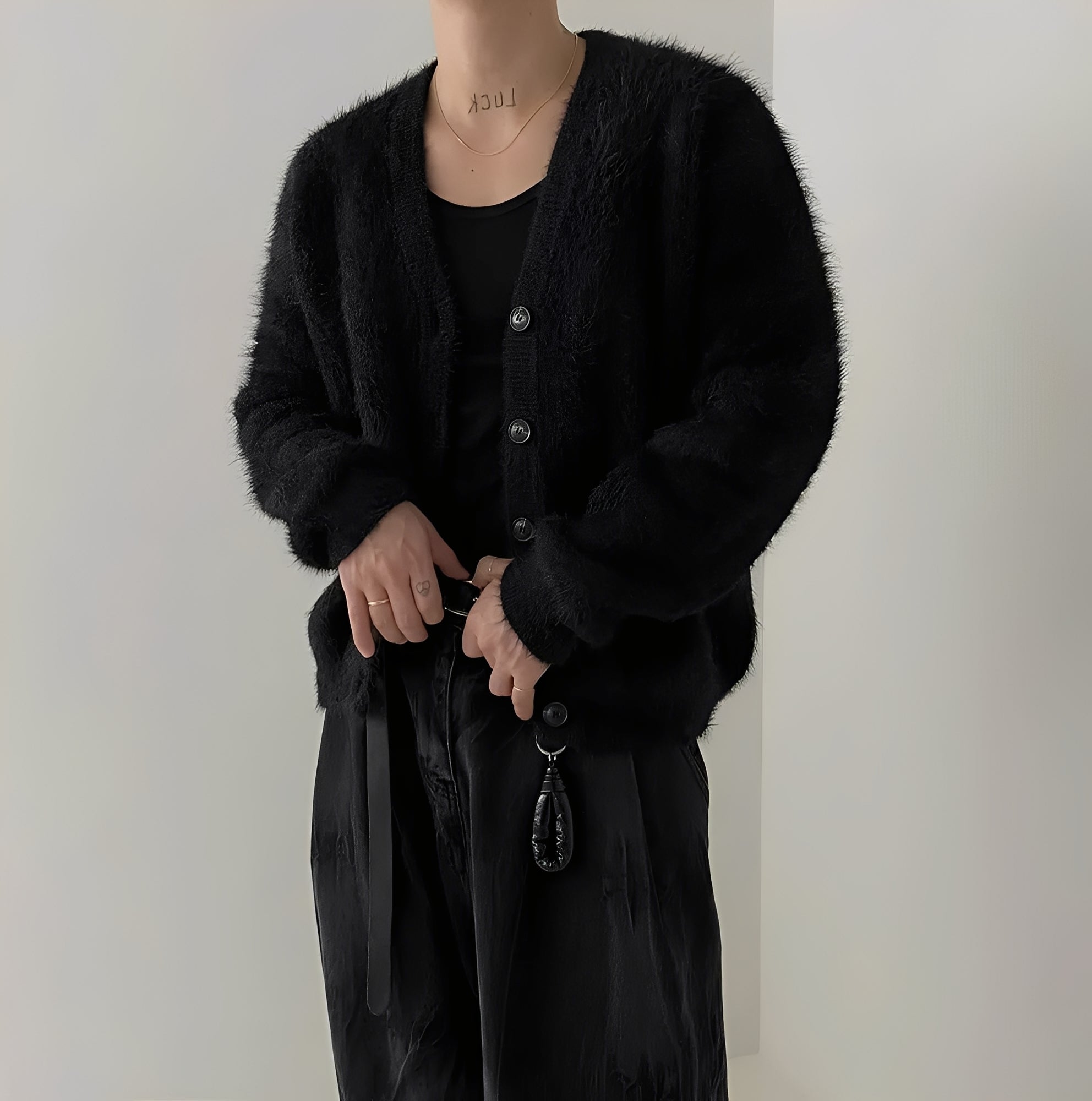 Merton - Cardigan di maglia casual in lana per uomo