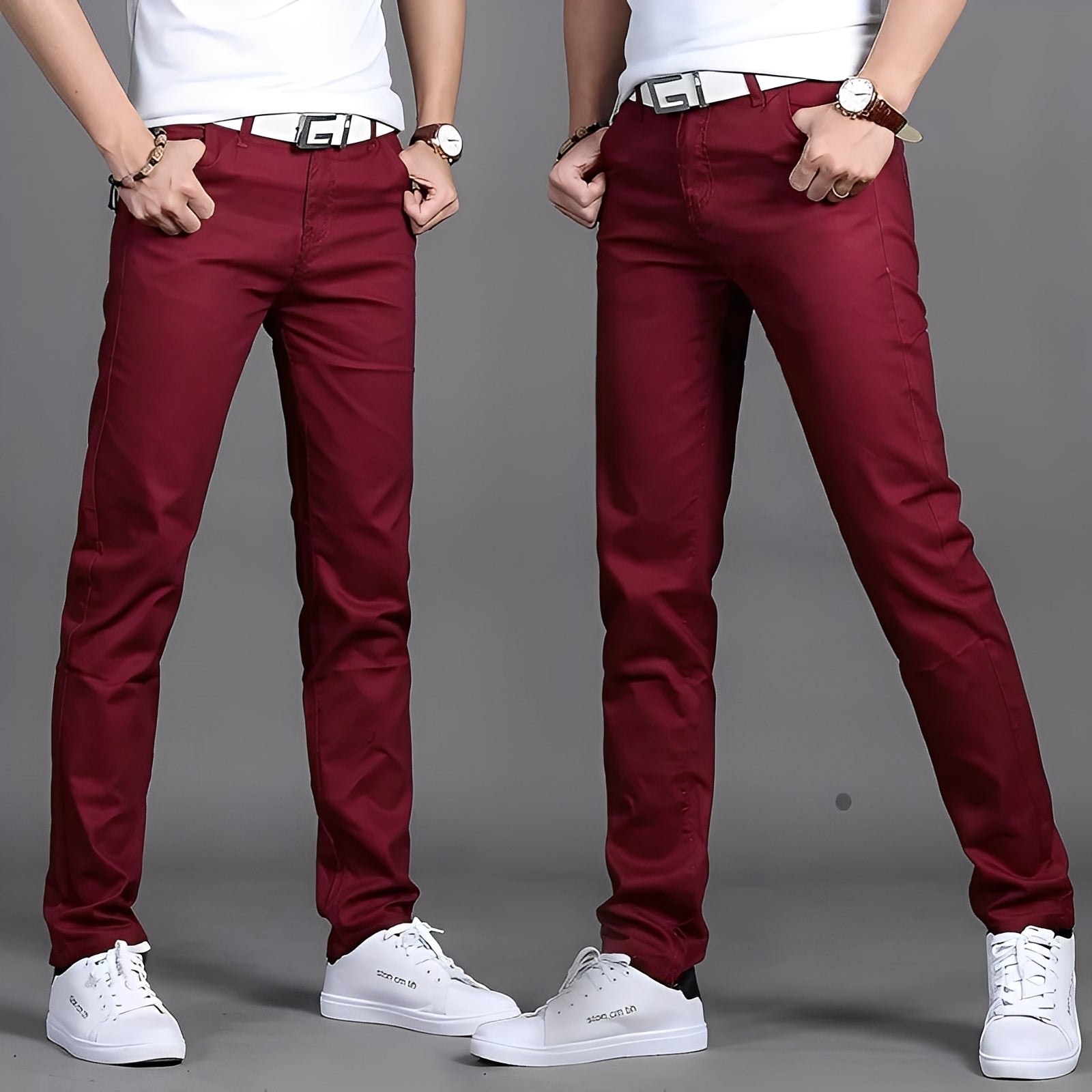 Russell - Pantaloni chino casual stretti per uomo