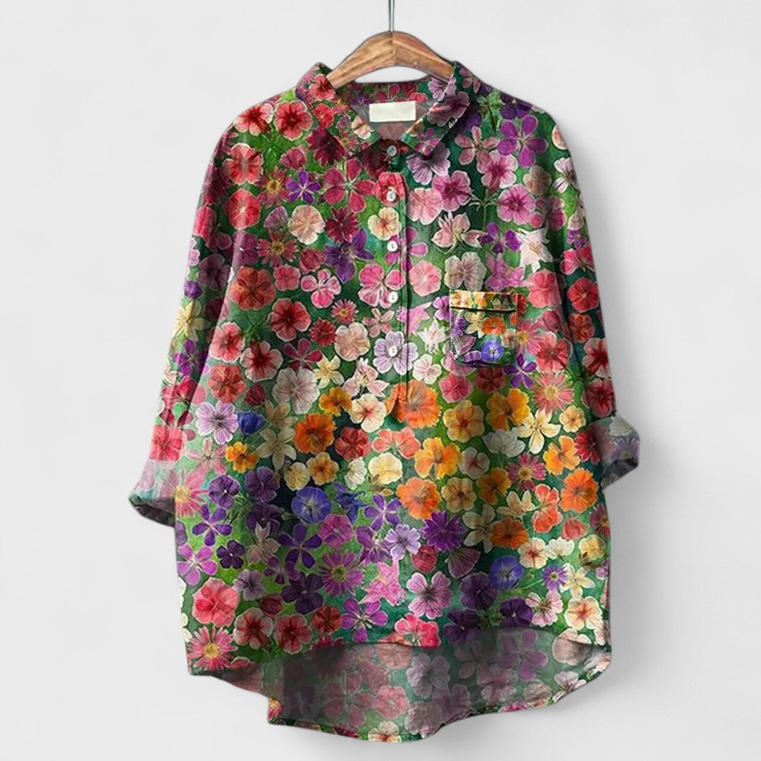 Arianna™ | Camicia floreale artigianale dal fascino raffinato