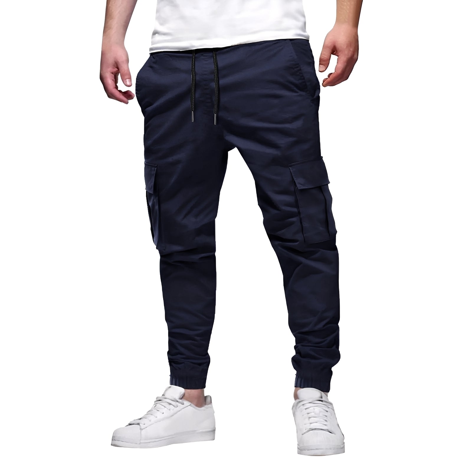 Tevin - Pantaloni cargo elasticizzati casual e stretti per uomo