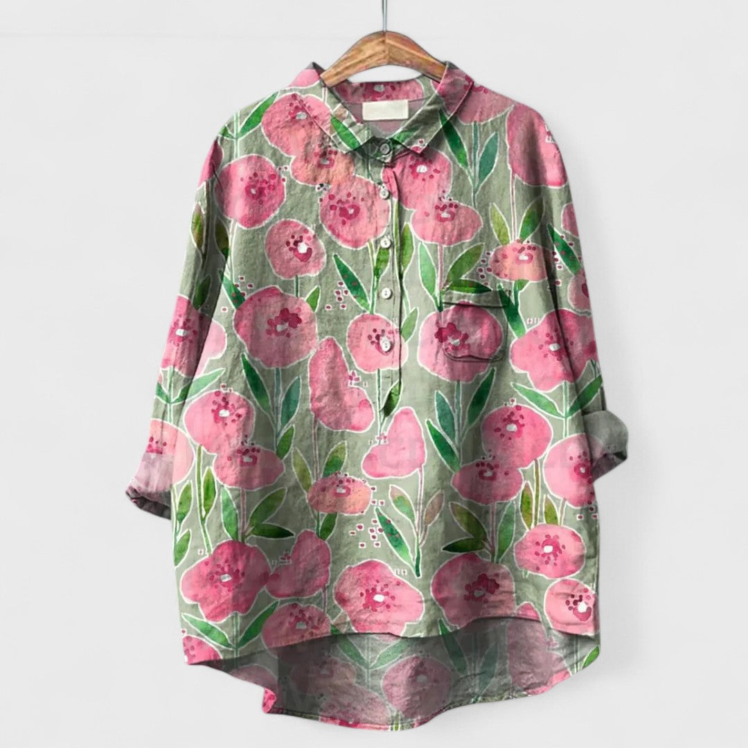 Arianna™ | Camicia floreale artigianale dal fascino raffinato