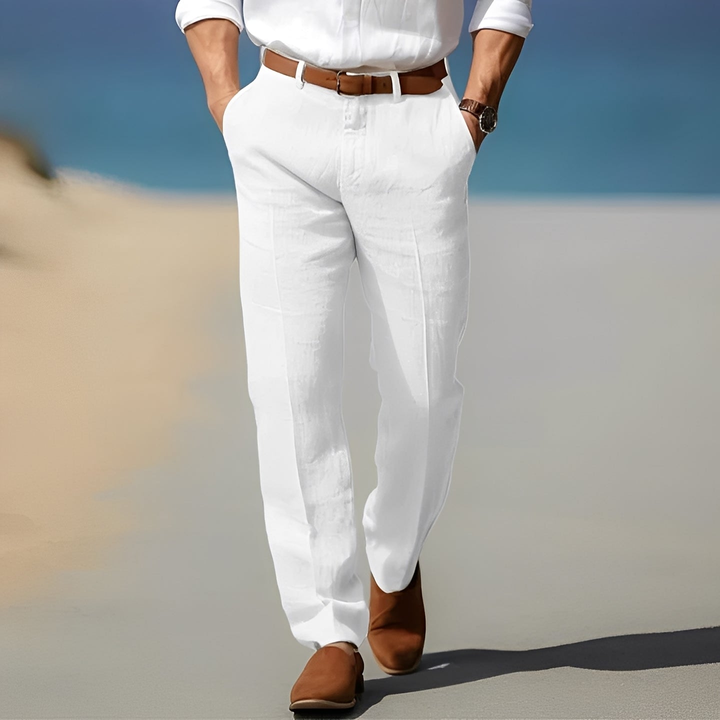 Trent - Pantaloni di lino casual ed eleganti per uomini