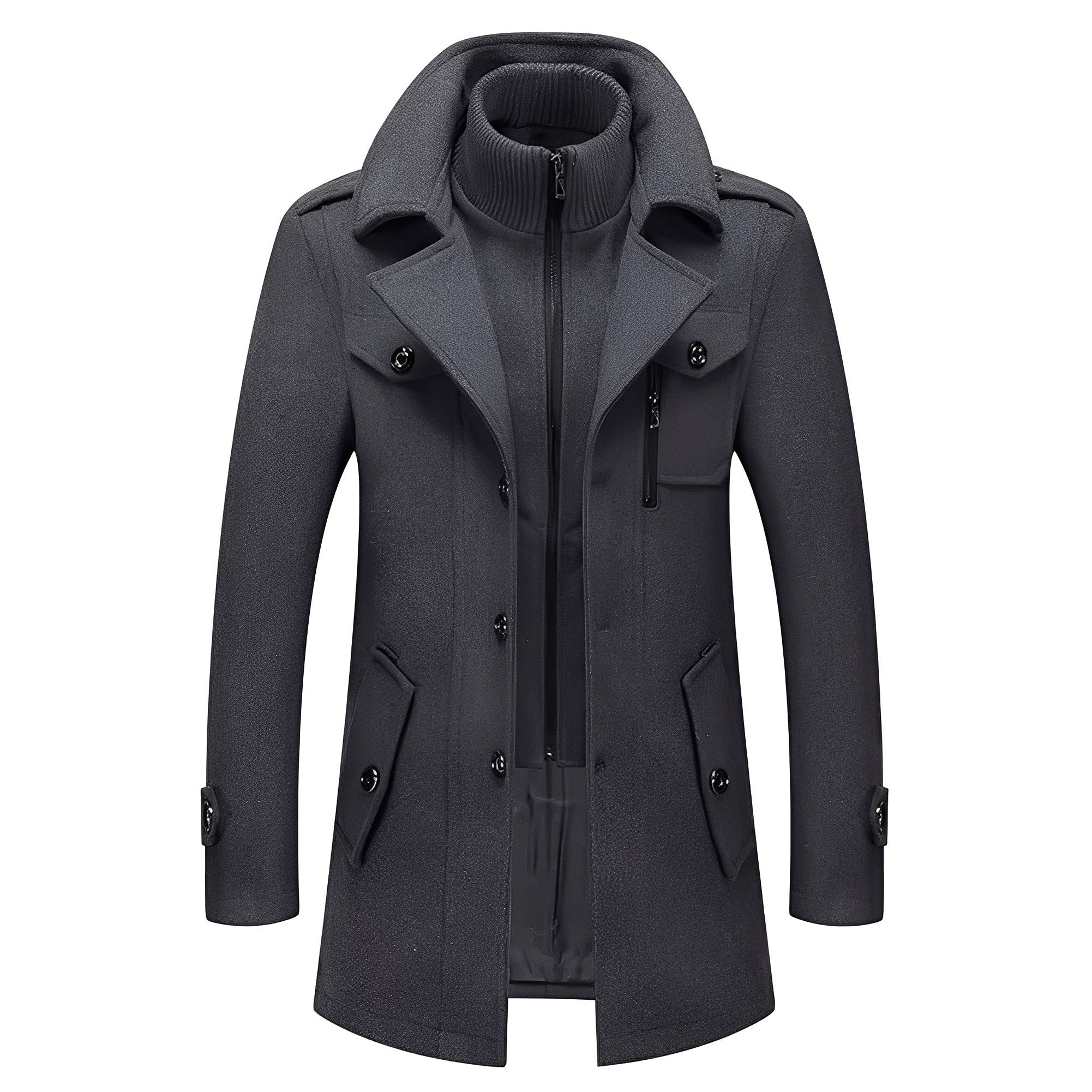 Jerald - Elegante lungo trench coat per uomini