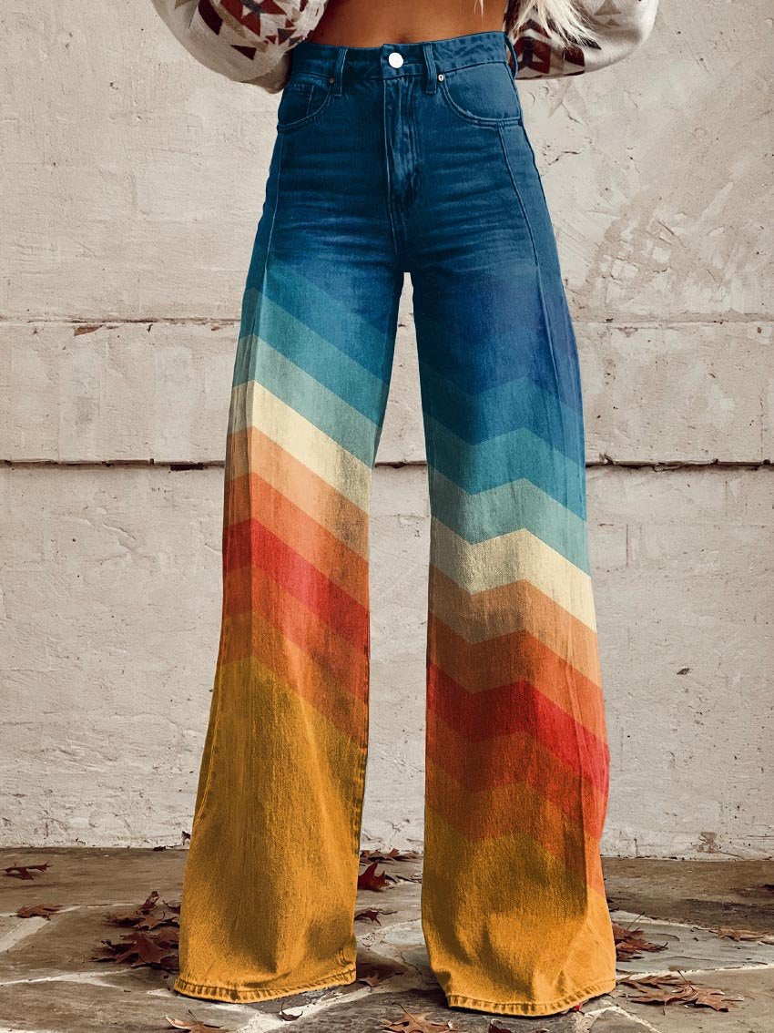 Léa - Pantaloni retrò eleganti a zigzag