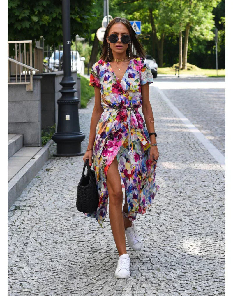 Giada™ | Abito elegante con scollo a V e linea modellante