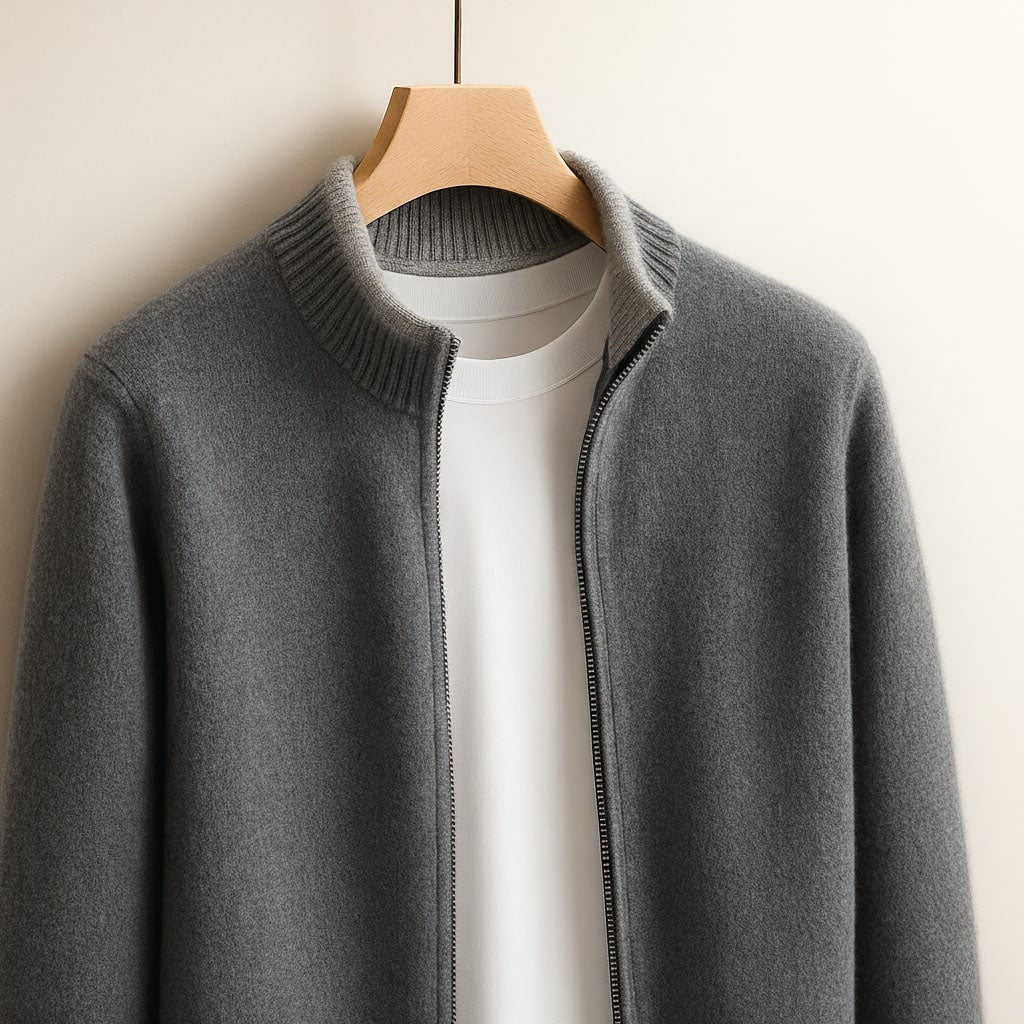 HARVEY™|GIACCA ZIP IN LANA ELEGANTE