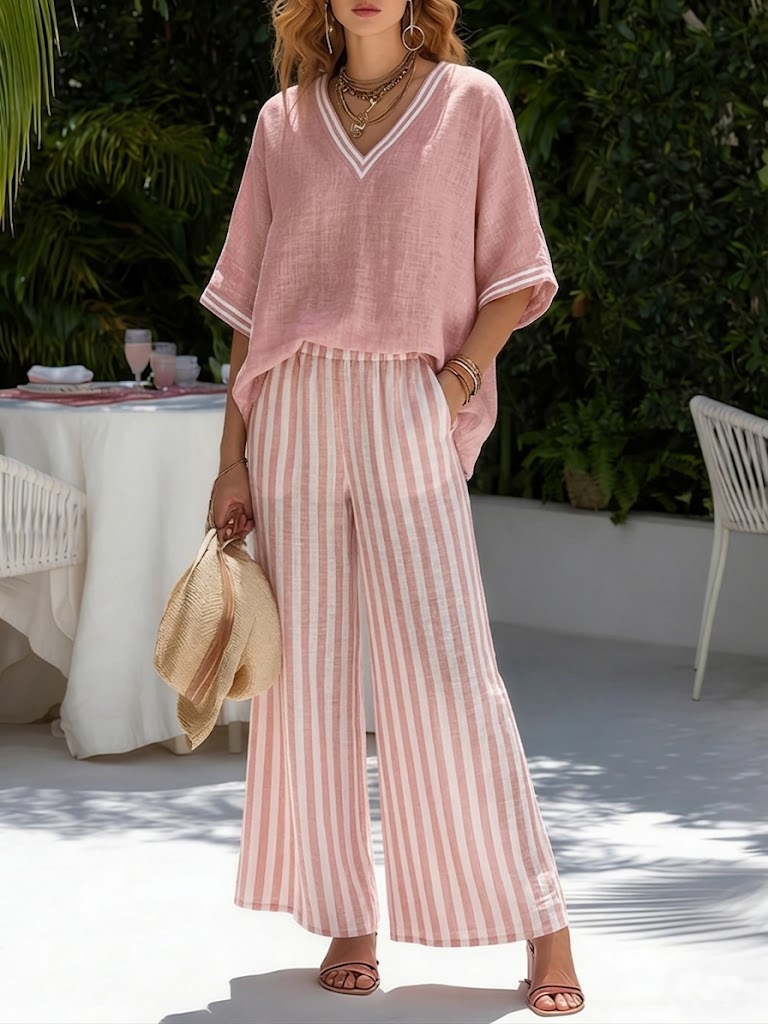 Amelia™ | Completo estivo in lino e cotone