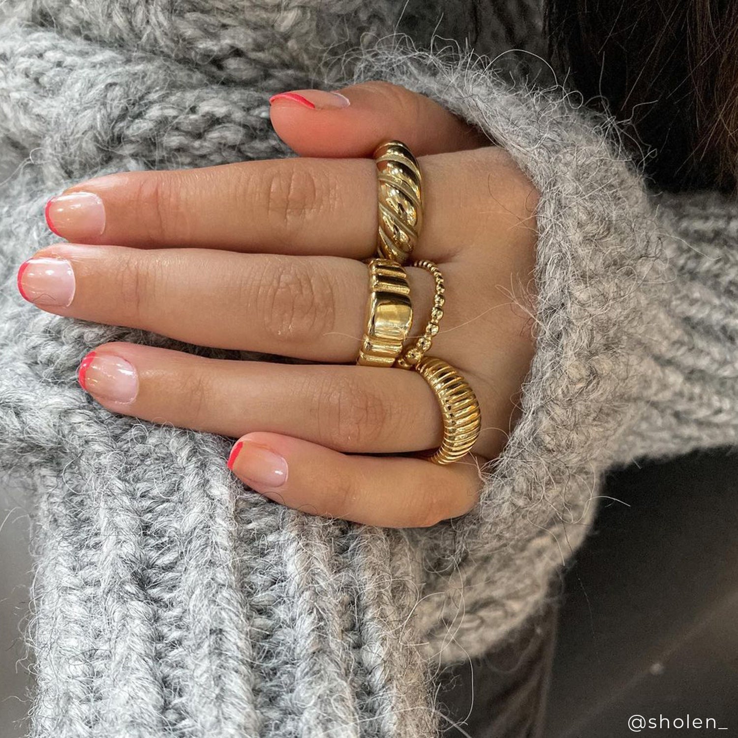 Anello Croissant Placcato Oro