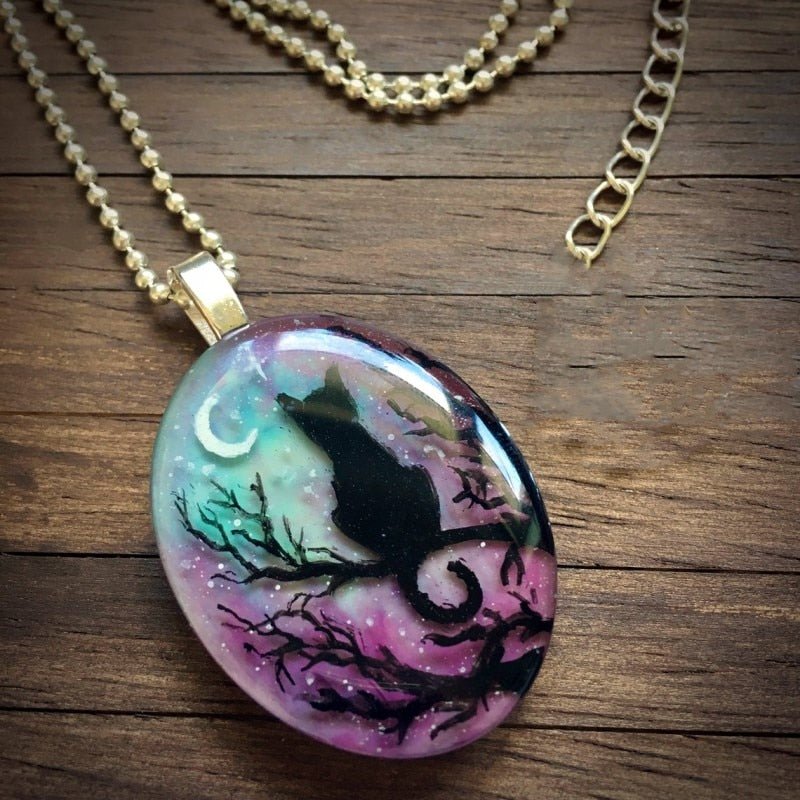 Collana con gatto “La notte stellata”